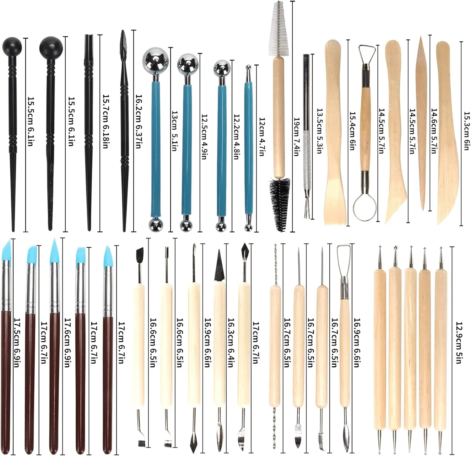 Wood Chisel Set - Juego de herramientas para alfarería de