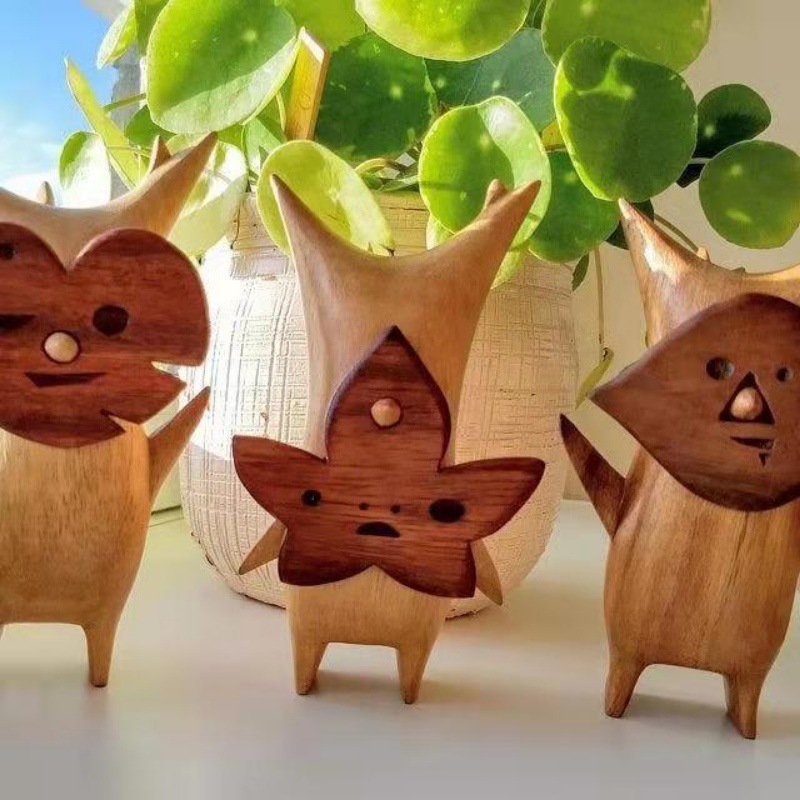 Woodworking Resin - Estatua Korok de madera para decoración